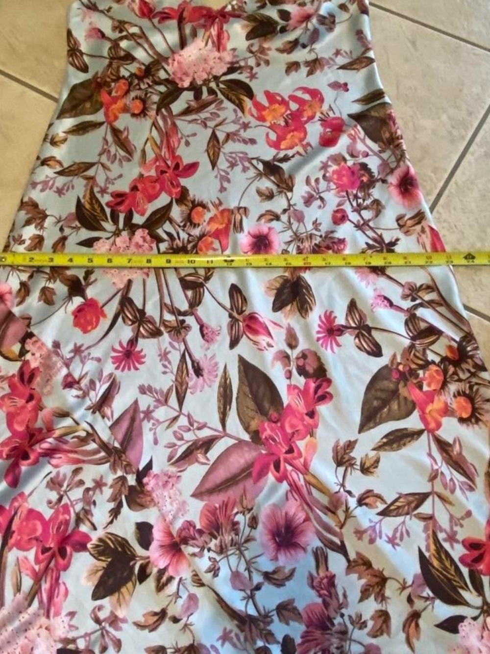 Victoria's Secret Light Blue Floral Slip Dress with Pink Accents - Picture 6 of 8